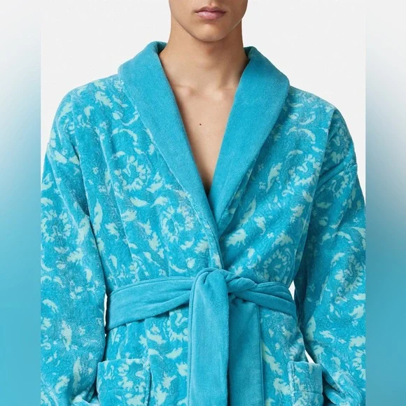 Versace Barocco Bathrobe Azur! - Picture 2 of 4